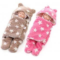 Akshya Baby Blankets New Born Pack of 2pc Super Soft Baby Wrapper for Baby Boys, Baby Girls, Sweater Type Babies Clothes (76cm x 70cm, 0-6 Months)