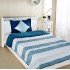  Solimo Brickline Microfibre Printed Quilt Blanket/Comforter, Single, 120 GSM, Blue, reversible